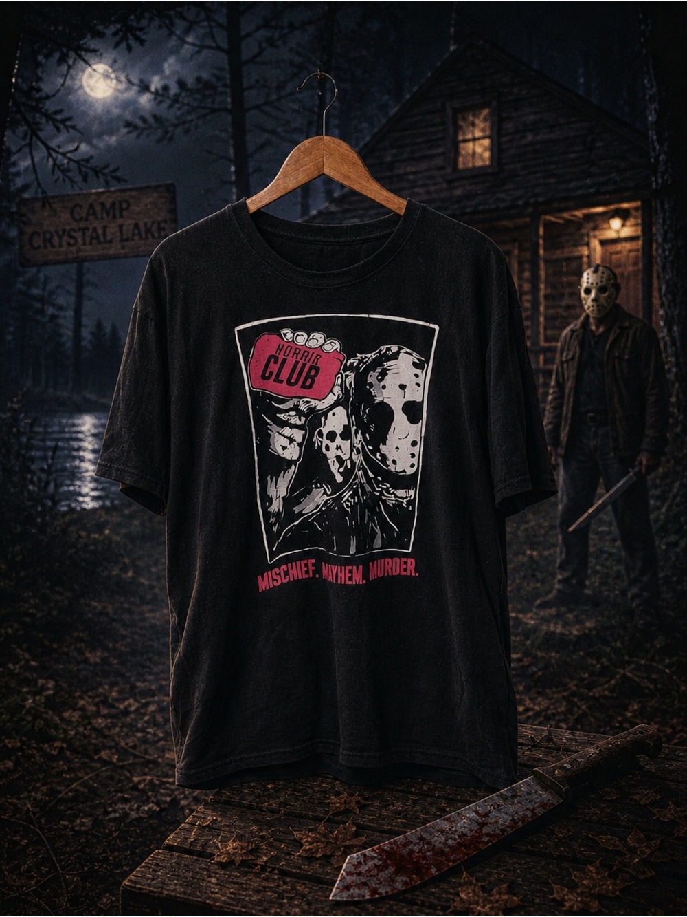Black Horror Club Graphic Tee - Classic Men’s Shirt XXL